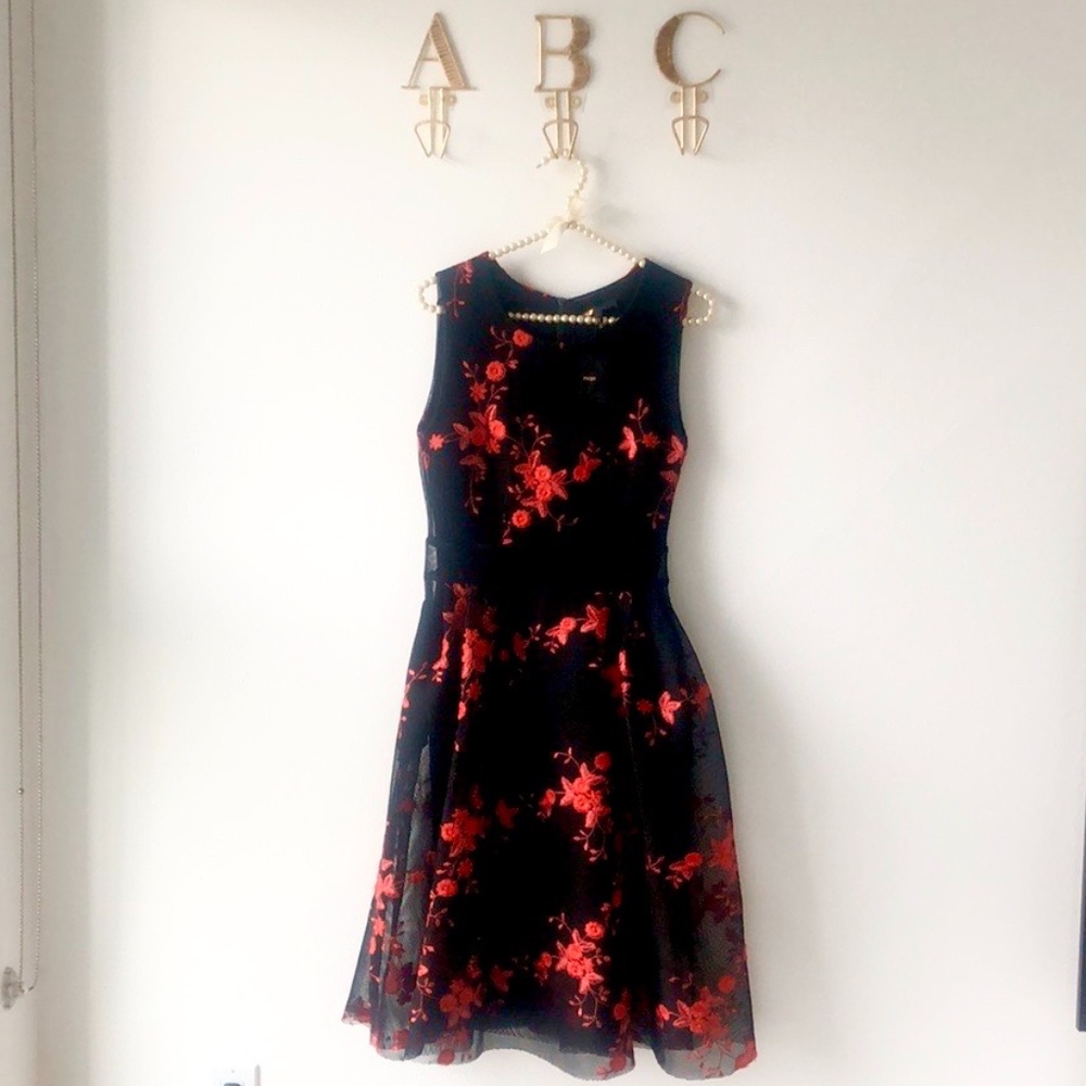 Maje Rudio Robe Embroidered Tulle Dress - Picture 4 of 5